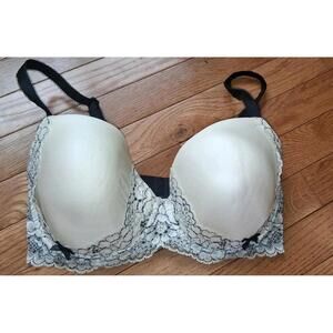 Victoria's Secret Women's Lined Demi Dream Angels Black White 34DDD Bra